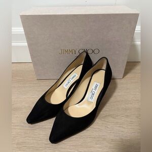 Jimmy Choo Romy 60 Black Suede Heels Pumps Size 36